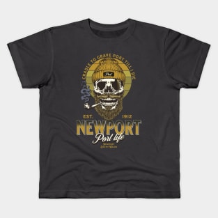 Newport Wales, Skater Port Skull Kids T-Shirt